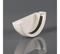 Brett Martin External Stopend for 112mm Roundstyle Half-Round Gutter System White BR047W