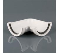 Brett Martin Half Round Gutter Angle 112mm Arctic White Plastic 90 Degree Home Diy Guttering Downpipe Connector Redirect Rainwater Flow