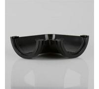 Brett Martin Half Round Gutter Angle 112mm Black Plastic 90 Degree Home Diy Guttering Downpipe Connector Redirect Rainwater Flow