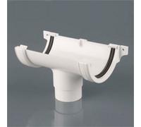 Brett Martin Half Round Running Outlet 112mm Arctic White Home Diy Guttering Downpipe Connector Bracket Rainwater Drainage System