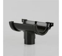 Brett Martin Half Round Running Outlet 112mm Black Home Diy Guttering Downpipe Connector Bracket Rainwater Drainage System
