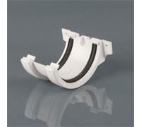 Brett Martin Half Round Union Bracket 112mm Arctic White Home Diy Guttering Downpipe Connector Bracket Rainwater Drainage System
