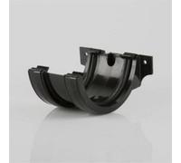 Brett Martin Half Round Union Bracket 112mm Black Home Diy Guttering Downpipe Connector Bracket Rainwater Drainage System