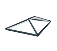Brett Martin Roof Lantern 2500mm X 2000mm, 4-Pane, Self-Clean Clear Glass, Grey External, White Internal Aluminium Frame