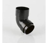 Brett Martin Round Downpipe Bend 68mm Black 112.5 Degree Branch Offset Angle Rainwater Gutter Drainage System Home Diy Construction