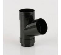Brett Martin Round Downpipe Branch 68mm Black 112.5 Degree Bend Offset Angle Rainwater Gutter Drainage System Home Diy Construction