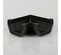 Brett Martin Square Edge Gutter Angle 114mm Black Plastic 90 Degree Home Diy Guttering Downpipe Connector Redirect Rainwater Flow
