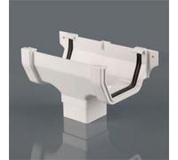 Brett Martin Square Edge Running Outlet 114mm Arctic White Home Diy Guttering Downpipe Connector Bracket Rainwater Drainage System