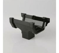 Brett Martin Square Edge Running Outlet 114mm Black Home Diy Guttering Downpipe Connector Bracket Rainwater Drainage System