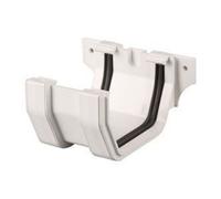 Brett Martin Square Edge Union Bracket 114mm Arctic White Home Diy Guttering Downpipe Connector Bracket Rainwater Drainage System