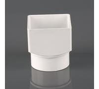 Brett Martin Square To Round Adaptor Colour: Artic White 65mm Square Downpipe Square To Round Adaptor