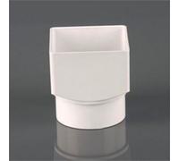 Brett Martin Square To Round Downpipe Adaptor 65mm Arctic White Rainwater Guttering Drainage Waste Water System Home Diy Building Construction