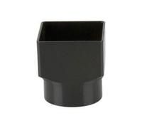 Brett Martin Square To Round Downpipe Adaptor 65mm Black Rainwater Guttering Drainage Waste Water System Home Diy Building Construction