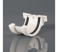 Brett Martin Union/Joint Bracket for 112mm Roundstyle Half-Round Gutter System White BR044W