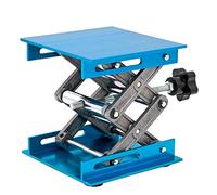 BREUAILY 4x4 inch Lab Jack Stand Aluminum Lab Lift Jack Lab Jack platform Scissor Lift Laboratory Support Jack Platform for Raising Lowerring Router Laser Lab Lift Tables (Aluminum)