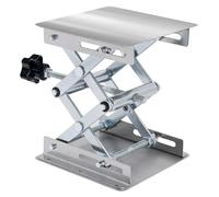 BREUAILY 4x4 inch Lab Jack Stand Stainless Steel Lab Lift Jack Lab Jack platform Scissor Lift Laboratory Support Jack Platform for Raising Lowerring Router Laser Lab Lift Tables (Stainless Steel)