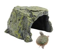 BREUAILY Large Reptile Rock Hideout Tortoise Hideout House Simulation Resin Escaping Hidden Habitat Decoration Terrarium Hideouts for Turtles Lizards Reptiles Amphibians