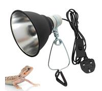 BREUAILY Reptile Heat Lamp Holder 5.5inch E27 Tortoise Heat Lamp with Clamp Aluminium Terrariums Heat Lamps Holder for UVA UVB Infrared Heat Bulbs Reptile Accessories (NO Bulb)