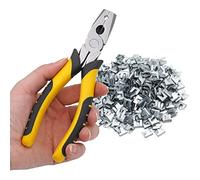 BREUAILY Wire Cage Buckle Clips Pliers and 300pcs Wire Cage Clips,Pet Cage Install Tool for Pet Cat Dog Rabbit Cage and Cattle Sheep Fence Wire Mesh