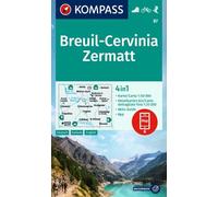 87 BREUIL CERVINIA-ZERMATT: 4in1 Wanderkarte mit Aktiv Guide und Detailkarten inklusive Karte zur offline Verwendung in der KOMPASS-App. Fahrradfahren. Skitouren.