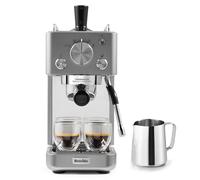 Breville Barista Slimline Espresso Machine | Integrated Milk Frother | Compact Coffee Maker for CappuccinosLattes & More | 15 Bar Pump | Silver [VCF185]