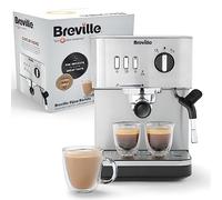 Breville Bijou Espresso Machine | Automatic and Manual Espresso, Cappuccino & Latte Maker | 15 Bar Pump | Steam Wand | Silver [VCF149]