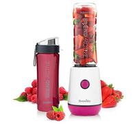 Breville Blend Active Personal Blender & Smoothie Maker | 350W | 2 Portable Blend Active Bottles (600ml) | Leak Proof Lids | White & Pink [VBL248]