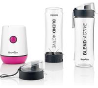 Breville Blend Active Personal Blender & Smoothie Maker | 350W | 2 Portable Blend Active Bottles (600ml) | Leak Proof Lids | White & Pink [V