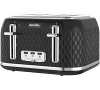 BREVILLE Curve VTT786 4-Slice Toaster - Black, Black