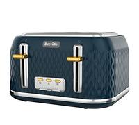 Breville Curve 4-Slice Toaster with High Lift and Wide Slots | Navy & Gold [VTT965]