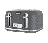 Breville Curve 4 Slice Toaster with High Lift & Wide Slots | Grey & Chrome [VTR013]