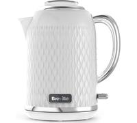 Breville Curve Electric Kettle, 1.7L, 3KW Fast Boil, Textured, White & Chrome - VKT117