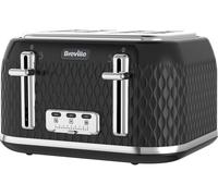 BREVILLE Curve VTT786 4-Slice Toaster - Black, Black