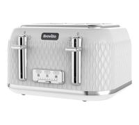 BREVILLE Curve VTT911 4-Slice Toaster - White & Chrome, White