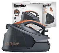 Breville DiamondXpress Steam Generator Iron | 2400 W | 160g/min Continuous Steam | 490g/min Steam Boost | Diamond Ceramic Soleplate | Detachable 1.5 L Water Tank | Grey & Rose Gold [VIN445]