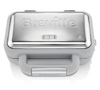 Breville DuraCeramic Waffle Maker | Non-Stick and Easy Clean Waffle Iron with Deep-Fill Removable Plates | White and Stainless Steel [VST072]