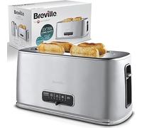 Breville Edge Silver 4-Slice Toaster with Extra Long Slots and High-Lift | Brushed Stainless Steel [VTR023]