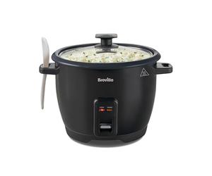 Breville Electric Rice Cooker | 1.8L (10 Cup) Capacity | Serves up to 8 People | Keep Warm Function | Non Stick Removable Bowl | Spoon & Measuring Cup Included | VTP209, Black