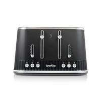 Breville French Riviera Black 4-Slice Toaster with with Lift and Look | Gentle Glow Illumination & Matte Metallic Finish, 7 Browning Levels Plus Crumpet Setting, High Lift for Small Items (VTR063)