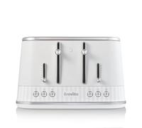 Breville French Riviera White 4-Slice Toaster with with Lift and Look | Gentle Glow Illumination & Matte Metallic Finish, 7 Browning Levels Plus Crumpet Setting, High Lift for Small Items (VTR064)