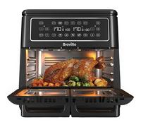 Breville Halo Flexi Air Fryer | Digital Dual Air Fryer Oven | 11L: Serves 10+ People | FryBakeGrillRoast & Reheat | 2400 W | Save £65 a Year on Energy Bills* | Black [VDF130]