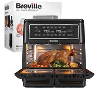 Breville Halo Flexi Air Fryer | Digital Dual Air Fryer Oven | 11L: Serves 10+ People | FryBakeGrillRoast & Reheat | 2400 W | Save £65 a Year on Energy Bills* | Black [VDF130]