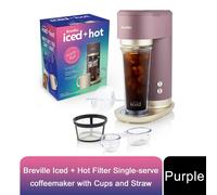 Breville Iced + Hot Filter Single-serve coffeemaker with Cups & Straw
