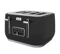 Breville Linear 4-Slice Black Toaster with Extra High Lift & Wide Slots | Black & Chrome [VTR030]