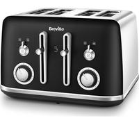 BREVILLE Mostra VTR047 4-Slice Toaster - Black & Chrome, Black