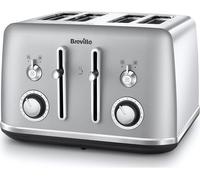 BREVILLE Mostra VTR049 4-Slice Toaster - Silver & Chrome, Silver/Grey