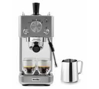 Breville Barista Slimline Espresso Machine | Integrated Milk Frother | Compact Coffee Maker for CappuccinosLattes & More | 15 Bar Pump | Silver [VCF185]