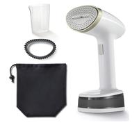 Breville CompactSteam Foldable Garment Steamer | Handheld Travel Clothes Steamer | 1400W | Fast Heat Up | Travel Bag | White & Gold