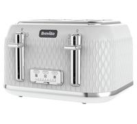 BREVILLE Curve VTT911 4-Slice Toaster - White & Chrome, White