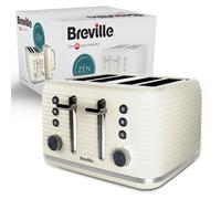 Breville Zen 4 Slice Toaster with High Lift & Wide Slots | Cream & Silver Chrome [VTR028]